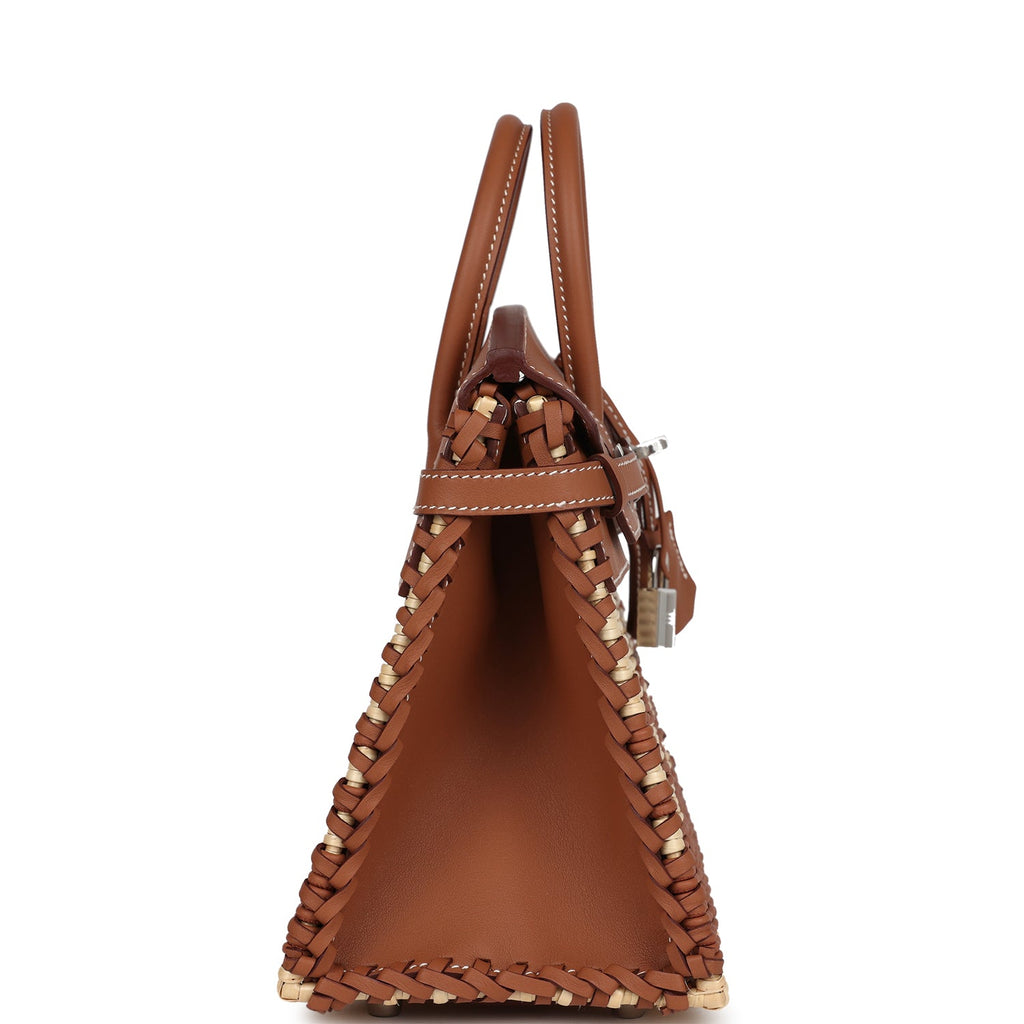 Hermes Picnic Birkin 25 Gold Swift And Stripe Wicker Palladium Hardware