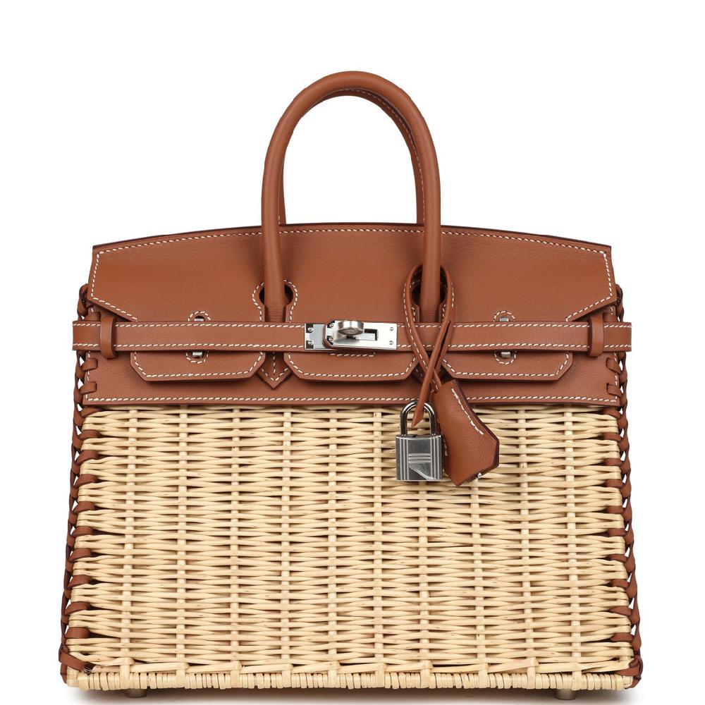Hermes Picnic Birkin Sellier 25 Gold Swift Palladium Hardware