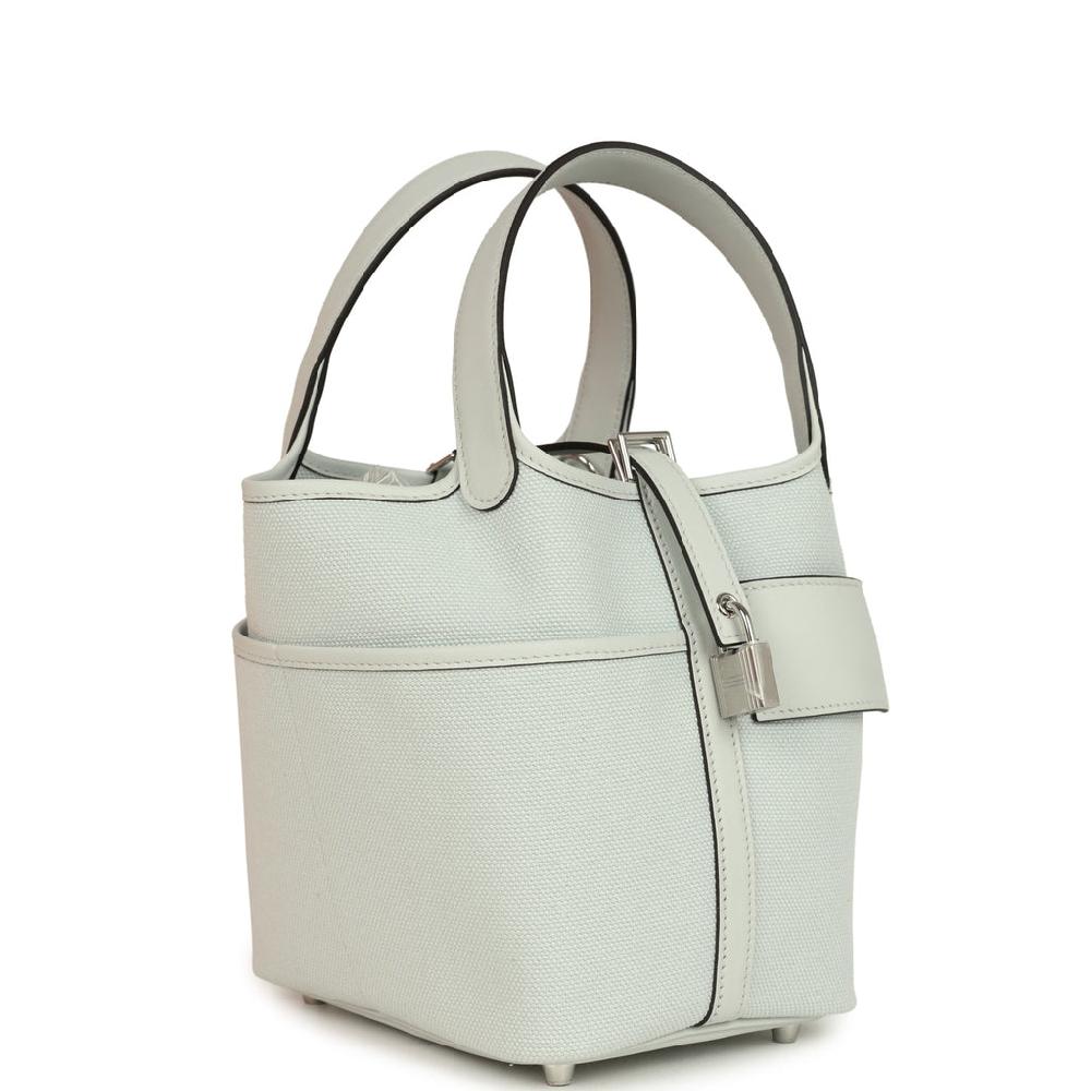 Hermes Picotin Cargo 18 Gris Platine Toile Canvas And Swift Palladium Hardware