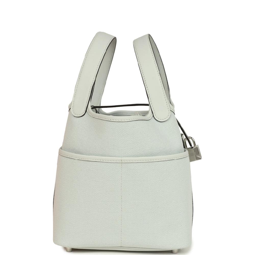 Hermes Picotin Cargo 18 Gris Platine Toile Canvas And Swift Palladium Hardware