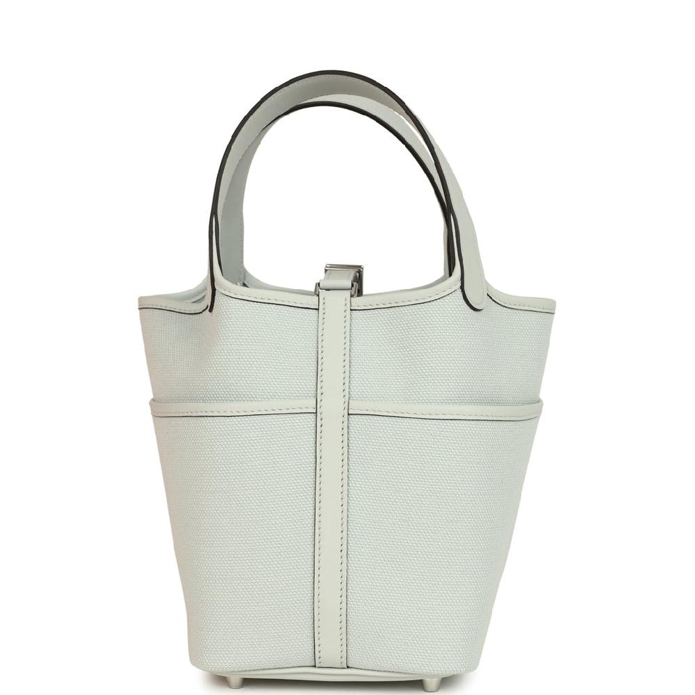 Hermes Picotin Cargo 18 Gris Platine Toile Canvas And Swift Palladium Hardware