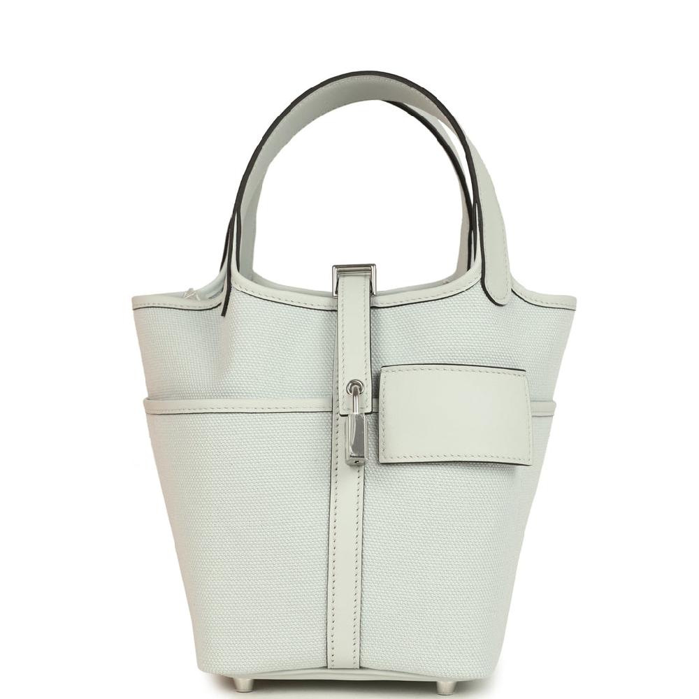 Hermes Picotin Cargo 18 Gris Platine Toile Canvas and Swift Palladium Hardware