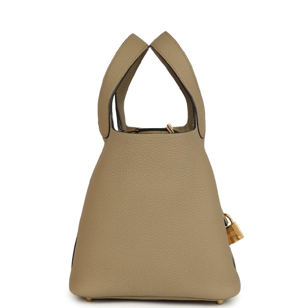 Hermes Picotin Lock 18 Beige Marfa Clemence Gold Hardware