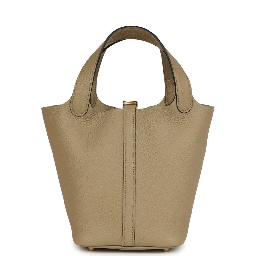 Hermes Picotin Lock 18 Beige Marfa Clemence Gold Hardware