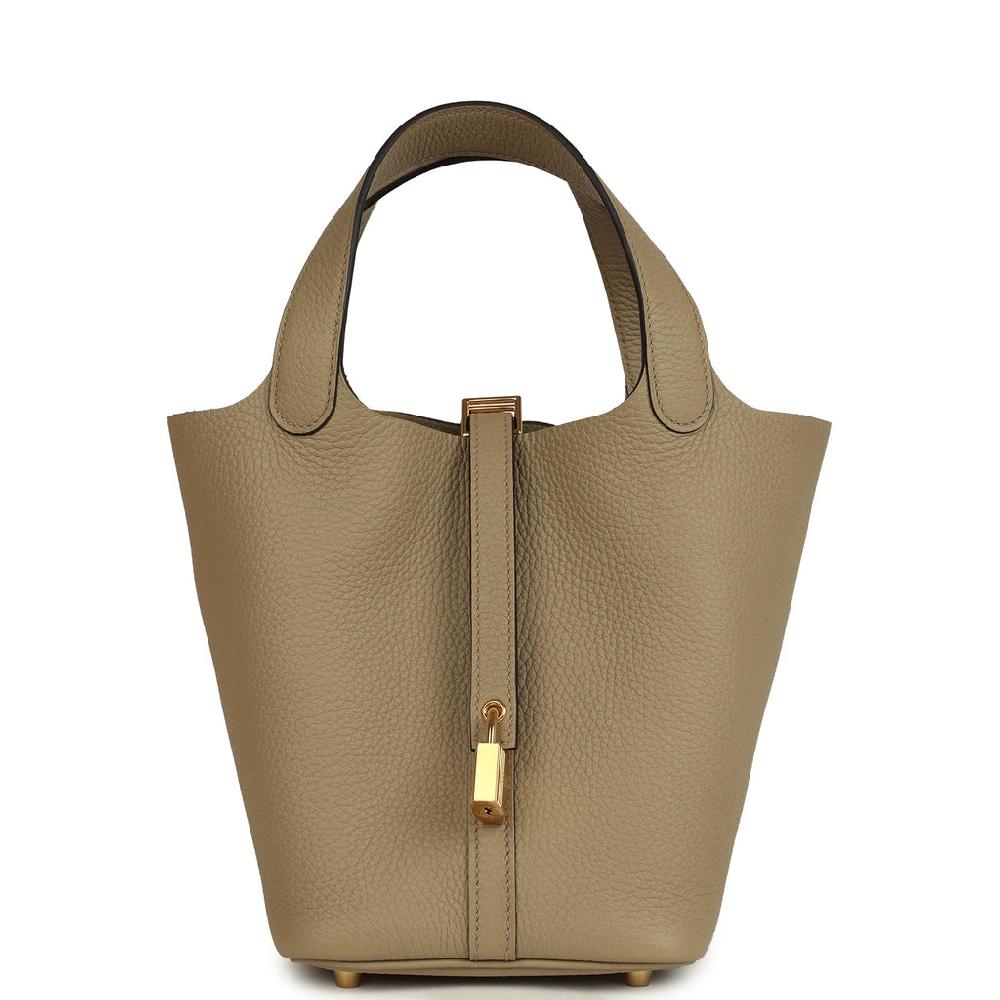 Hermes Picotin Lock 18 Beige Marfa Clemence Gold Hardware