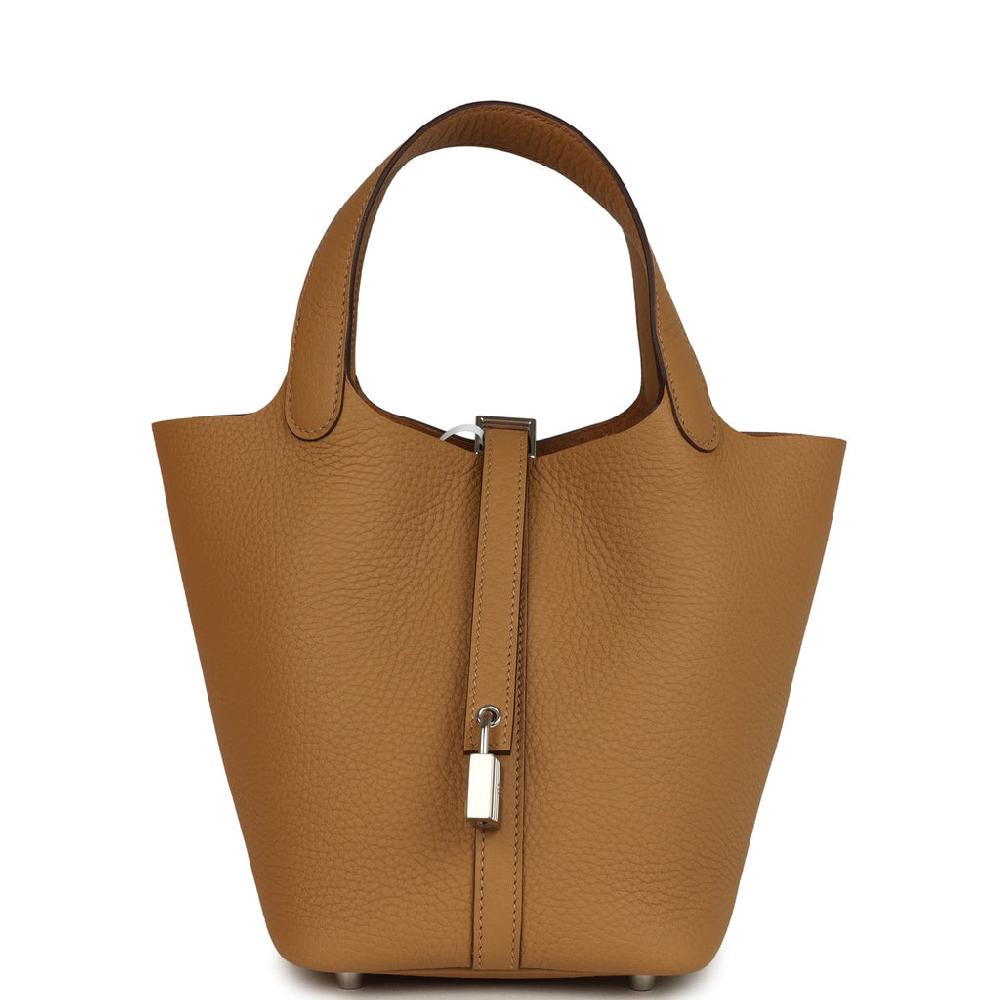 Hermes Picotin Lock 18 Biscuit Clemence Palladium Hardware