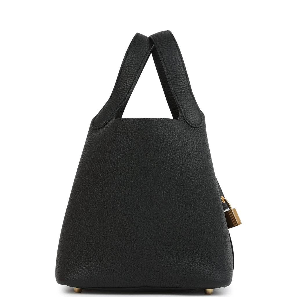 Hermes Picotin Lock 18 Black Clemence Gold Hardware