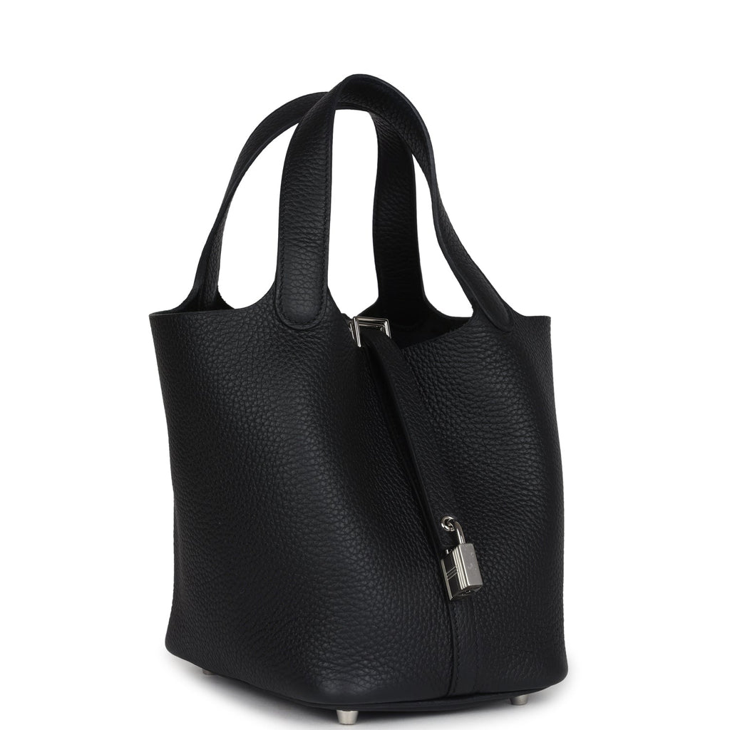 Hermes Picotin Lock 18 Black Clemence Palladium Hardware