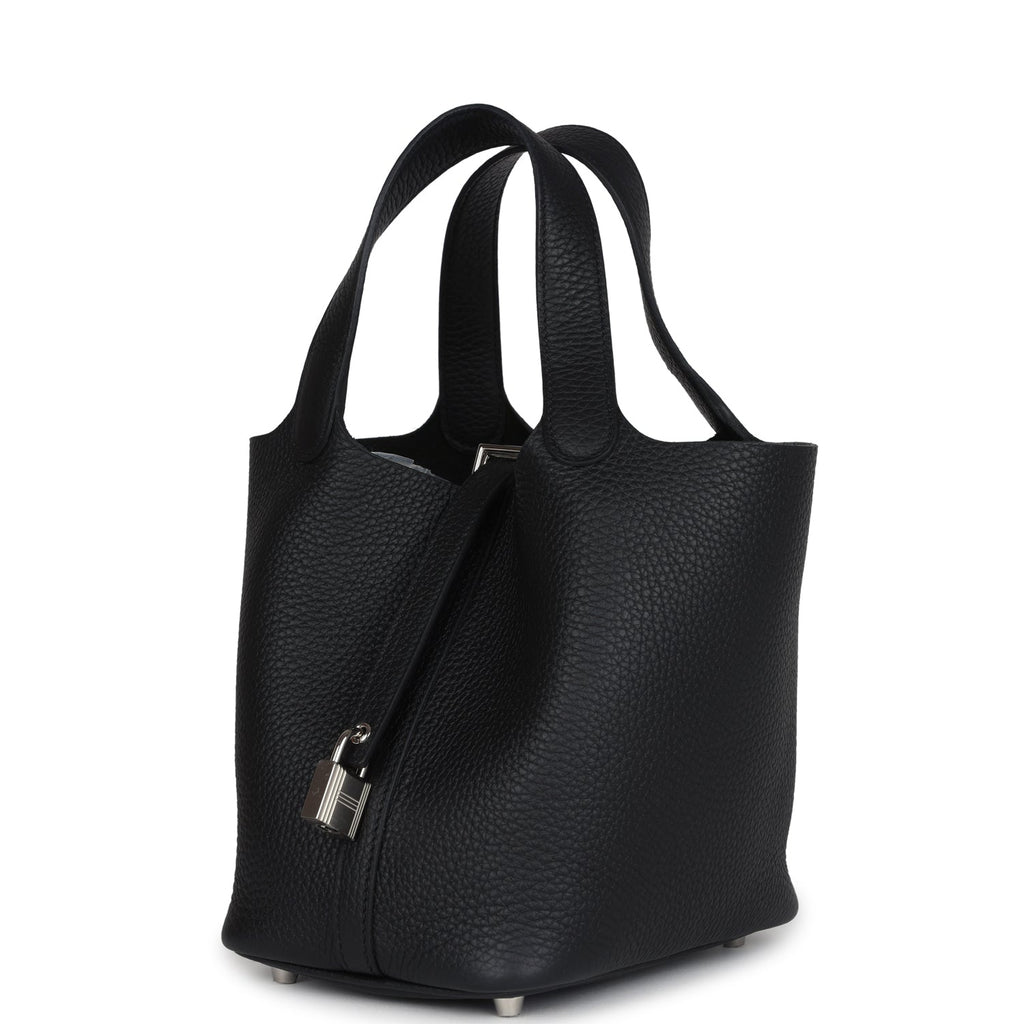 Hermes Picotin Lock 18 Black Clemence Palladium Hardware