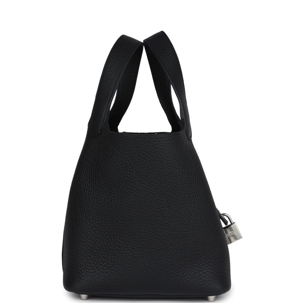 Hermes Picotin Lock 18 Black Clemence Palladium Hardware