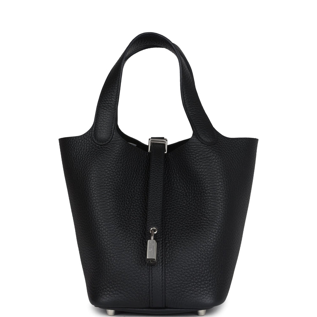 Hermes Picotin Lock 18 Black Clemence Palladium Hardware