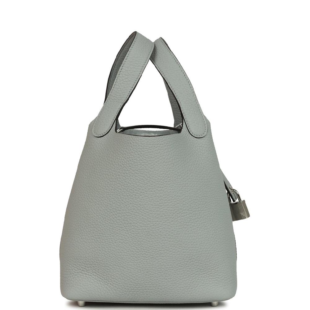 Hermes Picotin Lock 18 Bleu Glacier Clemence Palladium Hardware