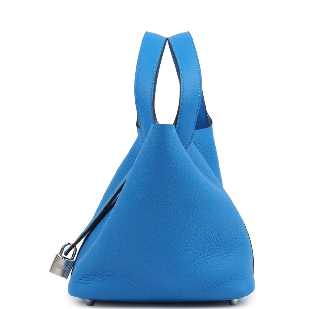 Hermes Picotin Lock 18 Bleu Hydra Clemence Palladium Hardware