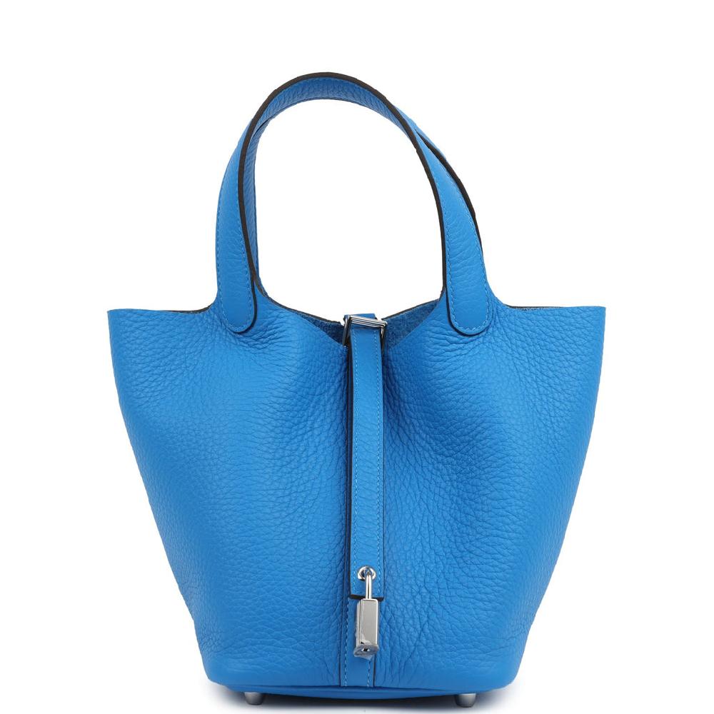 Hermes Picotin Lock 18 Bleu Hydra Clemence Palladium Hardware