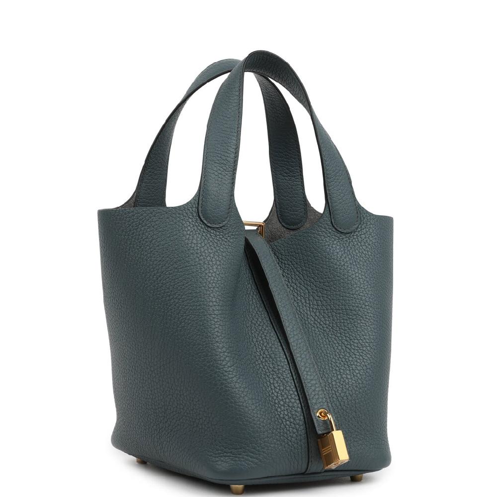 Hermes Picotin Lock 18 Bleu Orage Clemence Gold Hardware