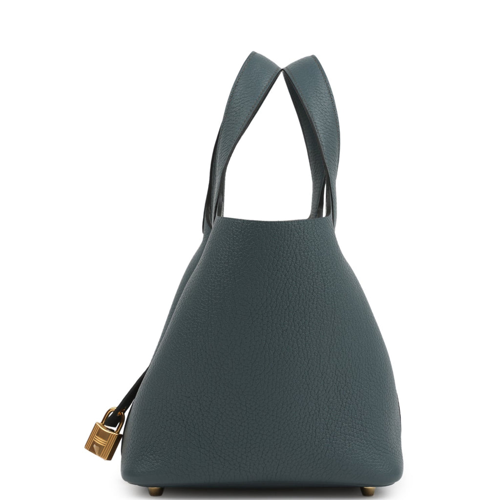 Hermes Picotin Lock 18 Bleu Orage Clemence Gold Hardware