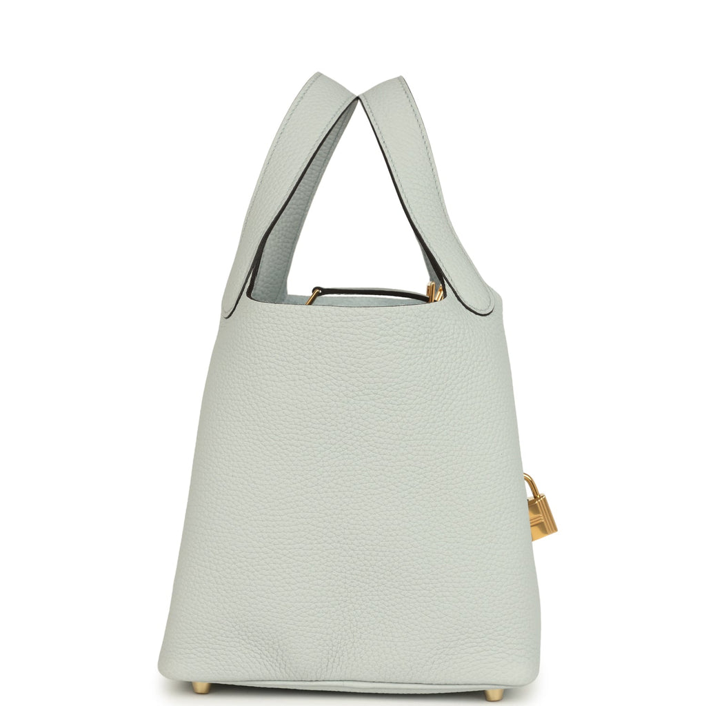 Hermes Picotin Lock 18 Bleu Pale Clemence Gold Hardware