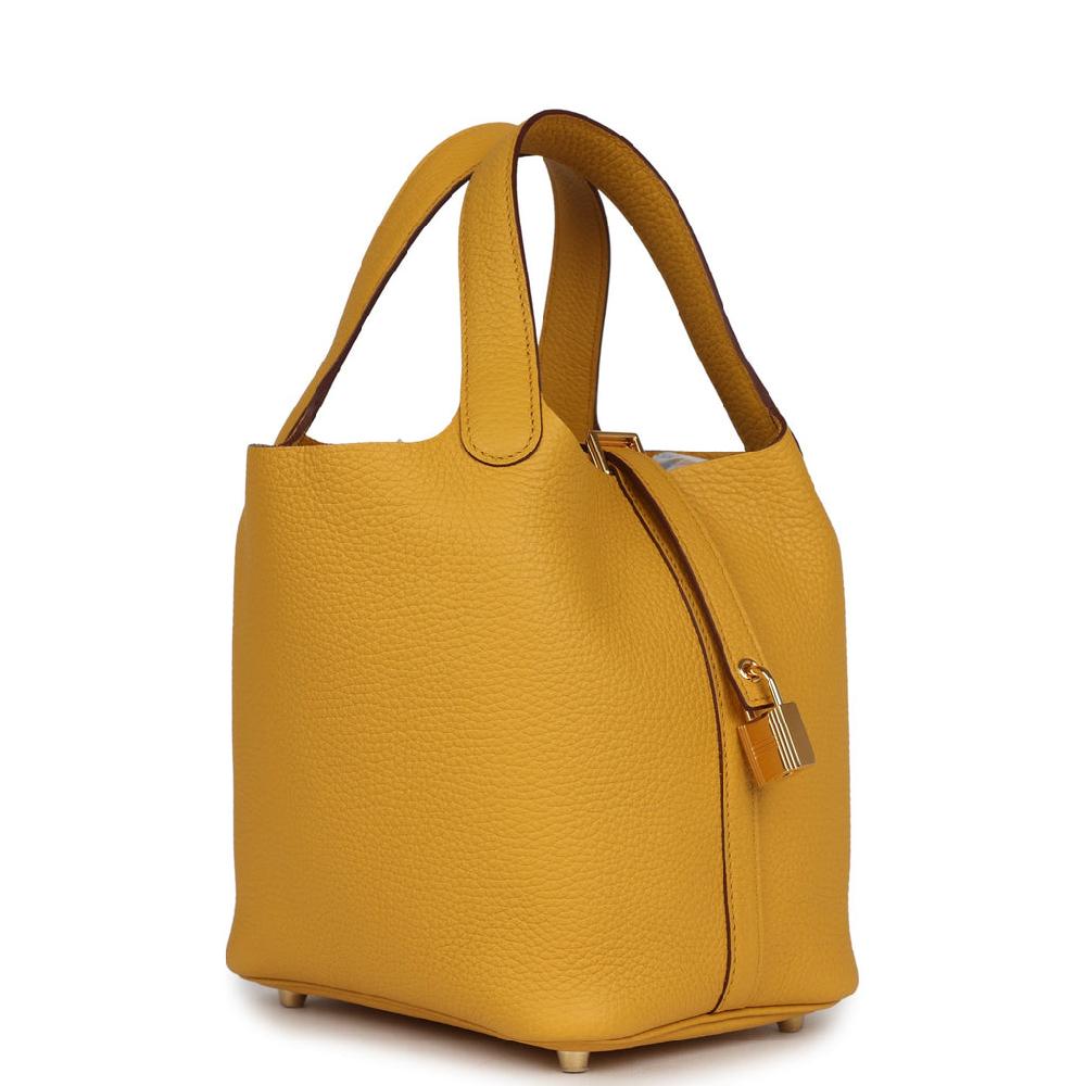 Hermes Picotin Lock 18 Jaune Ambre Clemence Gold Hardware