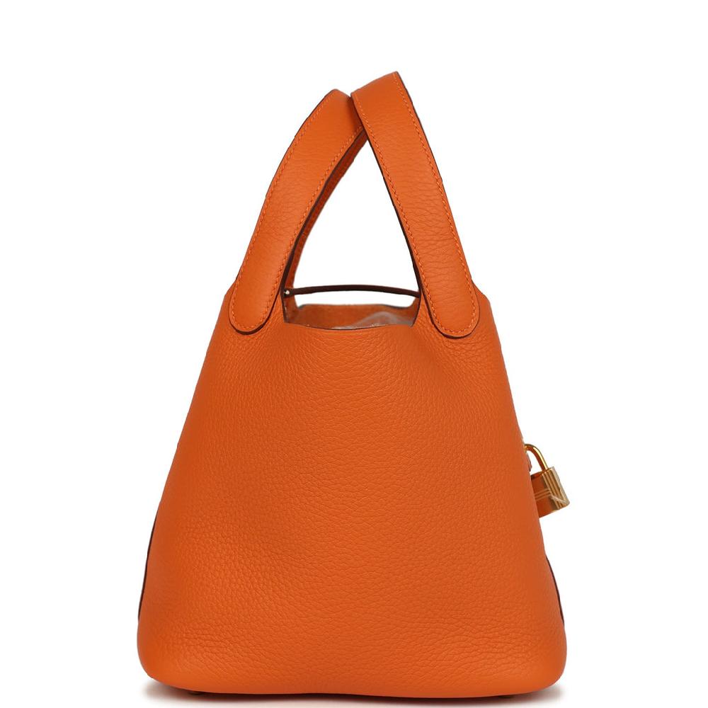 Hermes Picotin Lock 18 Orange Clemence Gold Hardware