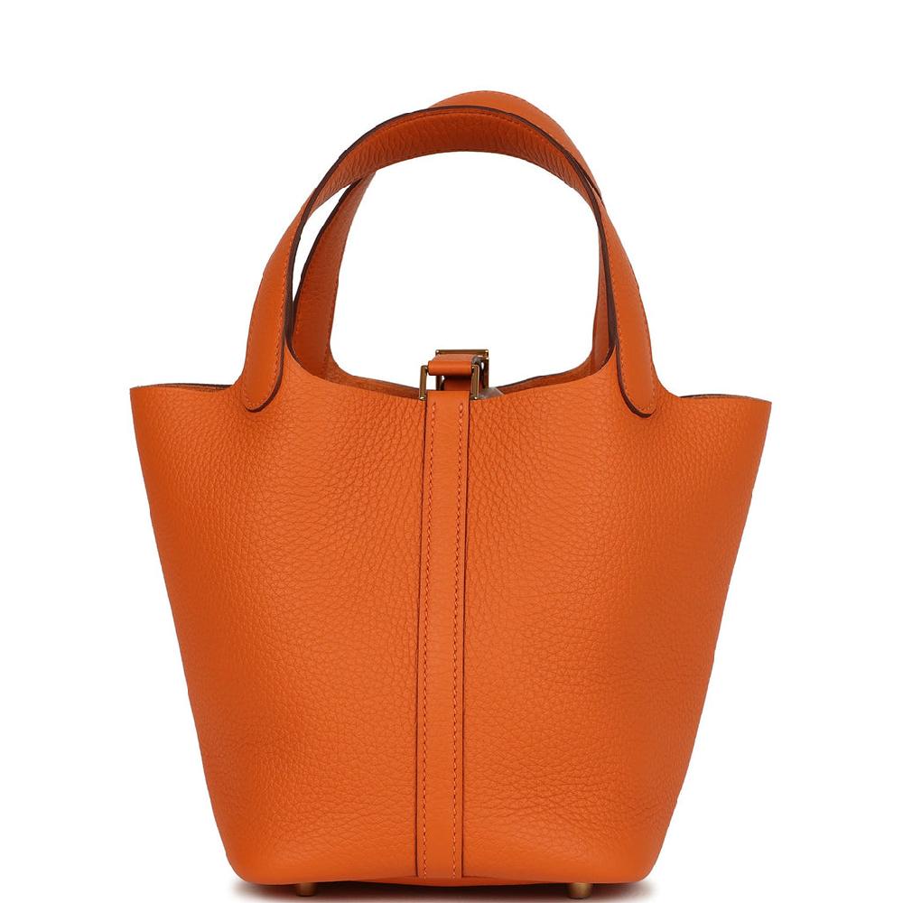 Hermes Picotin Lock 18 Orange Clemence Gold Hardware