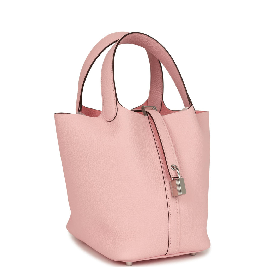 Hermes Picotin Lock 18 Rose Sakura Clemence Palladium Hardware