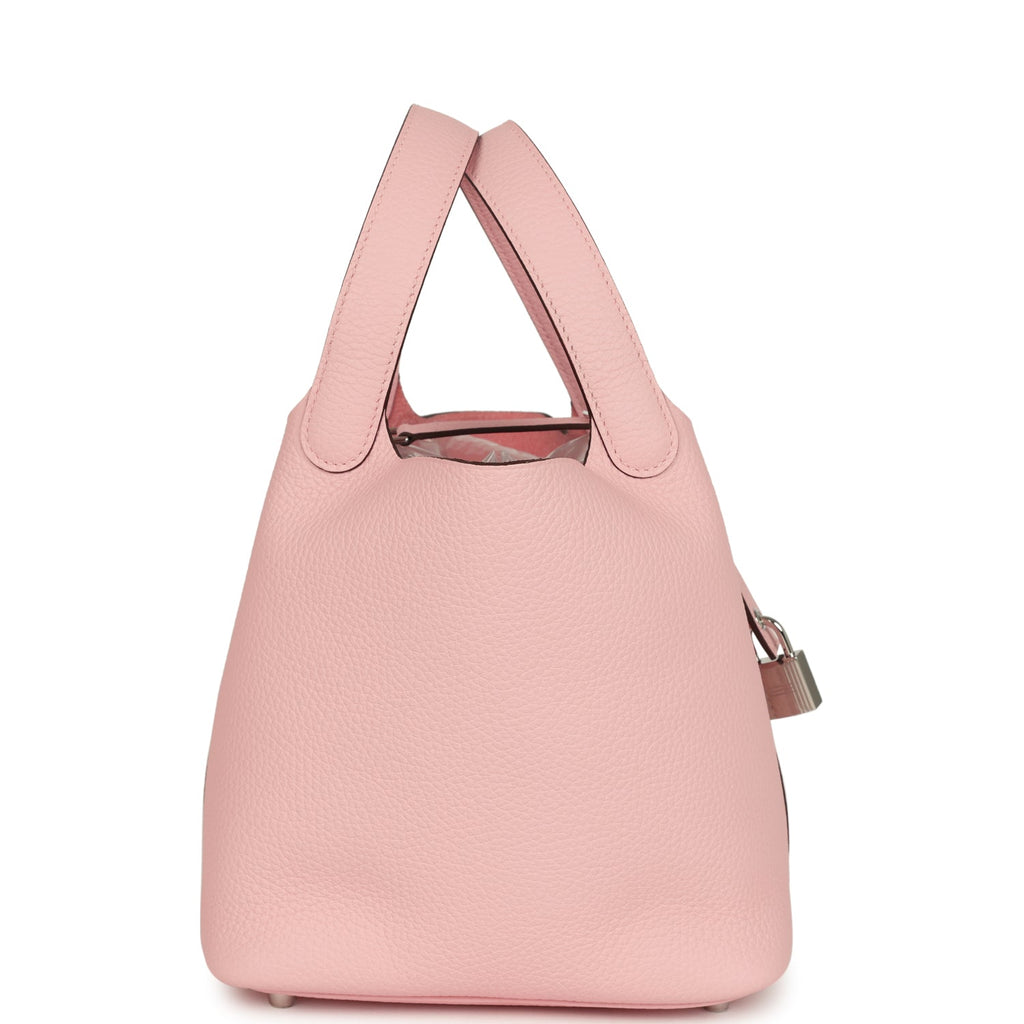 Hermes Picotin Lock 18 Rose Sakura Clemence Palladium Hardware