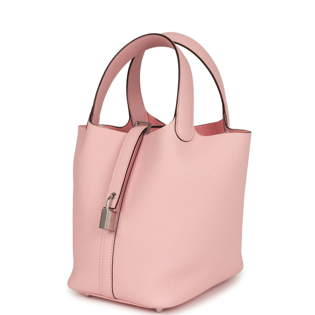 Hermes Picotin Lock 18 Rose Sakura Clemence Palladium Hardware