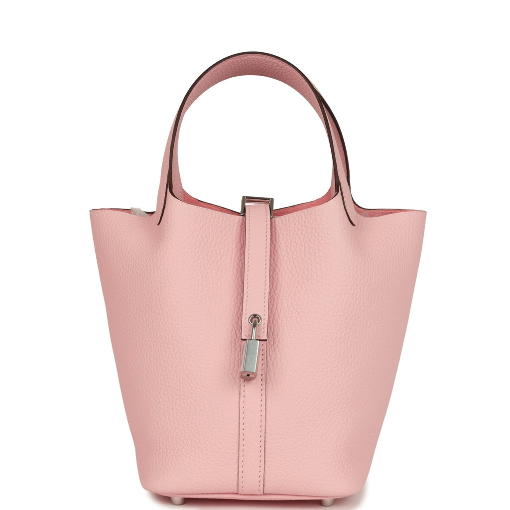 Hermes Picotin Lock 18 Rose Sakura Clemence Palladium Hardware