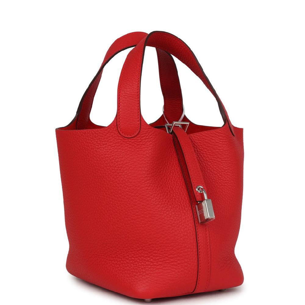 Hermes Picotin Lock 18 Rouge Radieux Clemence Palladium Hardware