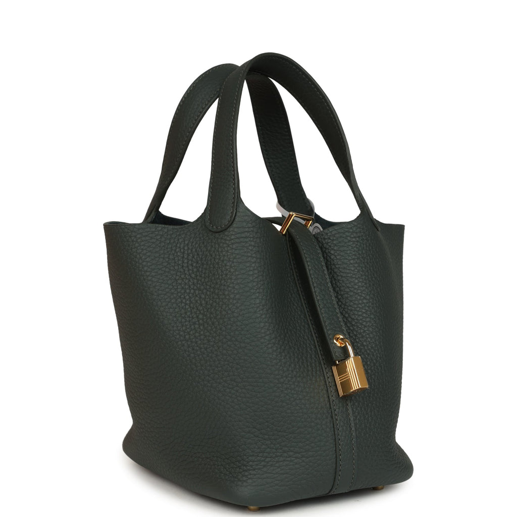 Hermes Picotin Lock 18 Vert Mangrove Clemence Gold Hardware
