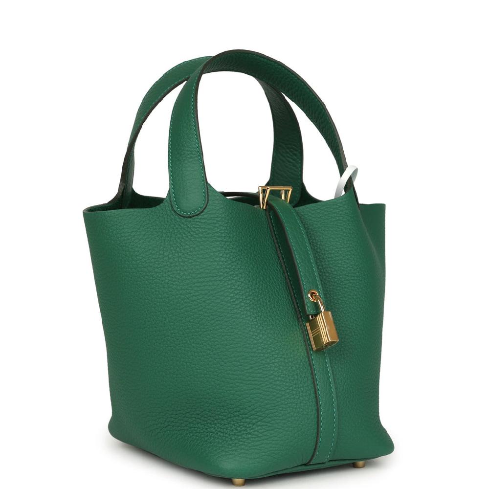 Hermes Picotin Lock 18 Vert Moyen Clemence Gold Hardware