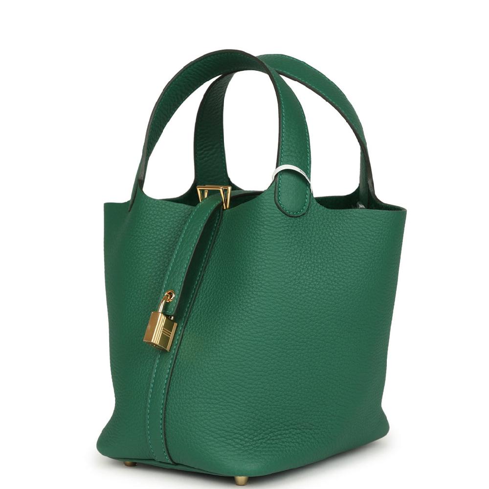 Hermes Picotin Lock 18 Vert Moyen Clemence Gold Hardware