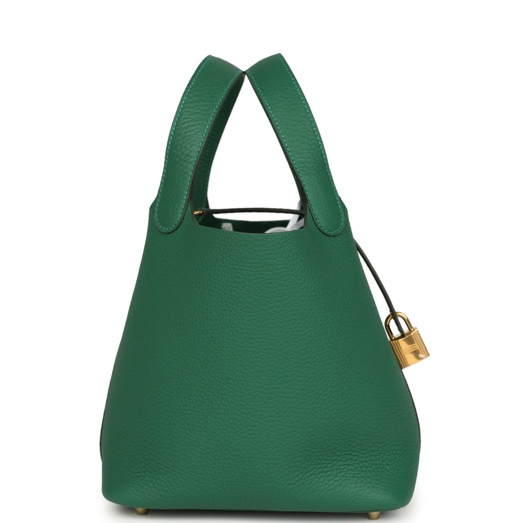 Hermes Picotin Lock 18 Vert Moyen Clemence Gold Hardware