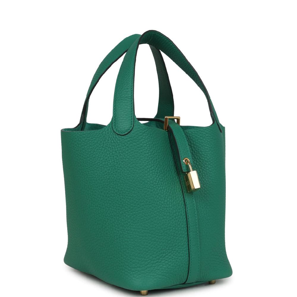 Hermes Picotin Lock 18 Vert Vertigo Clemence Gold Hardware