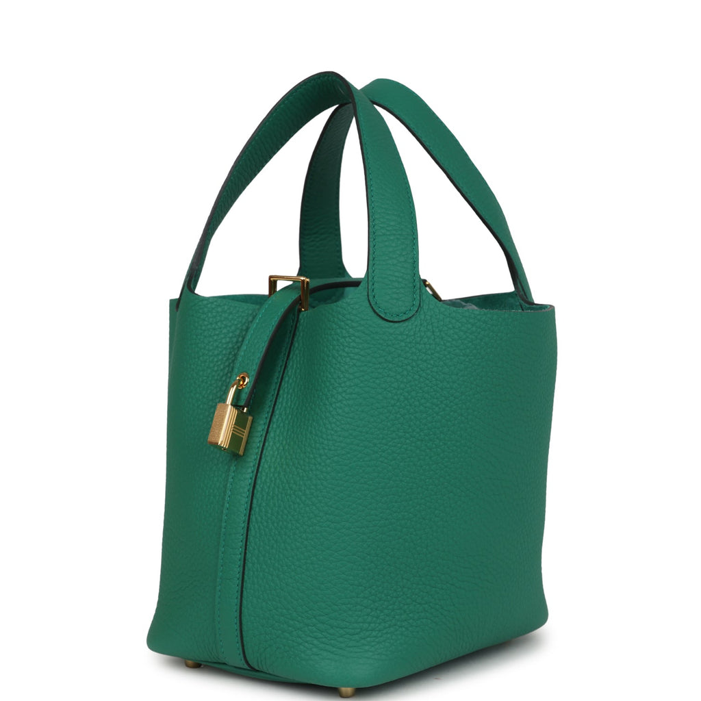 Hermes Picotin Lock 18 Vert Vertigo Clemence Gold Hardware