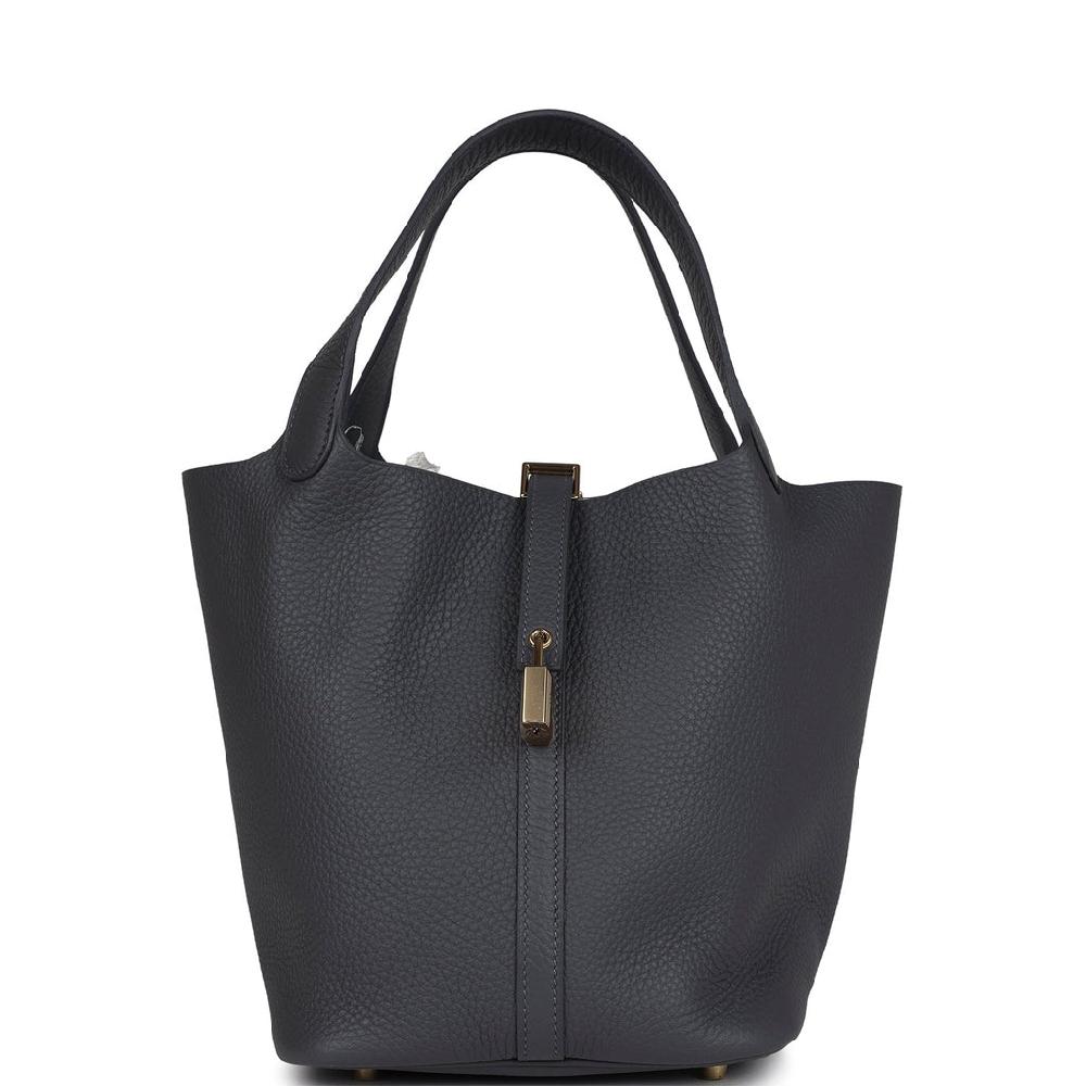 Hermes Picotin Lock 22 Ardoise Clemence Permabrass Hardware