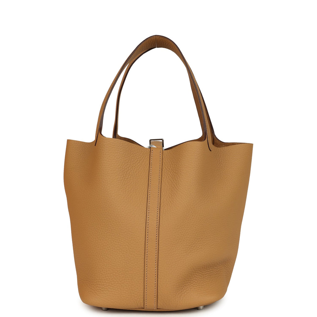 Hermes Picotin Lock 22 Biscuit Clemence Palladium Hardware