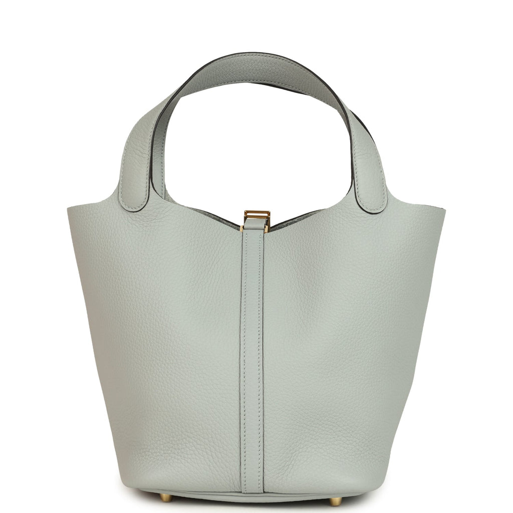 Hermes Picotin Lock 22 Bleu Glacier Clemence Gold Hardware