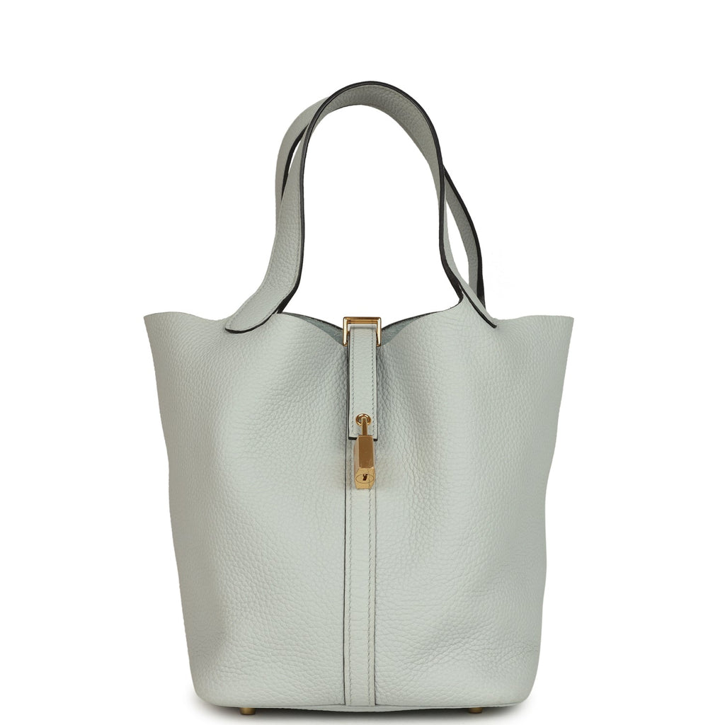 Hermes Picotin Lock 22 Bleu Pale Clemence Gold Hardware