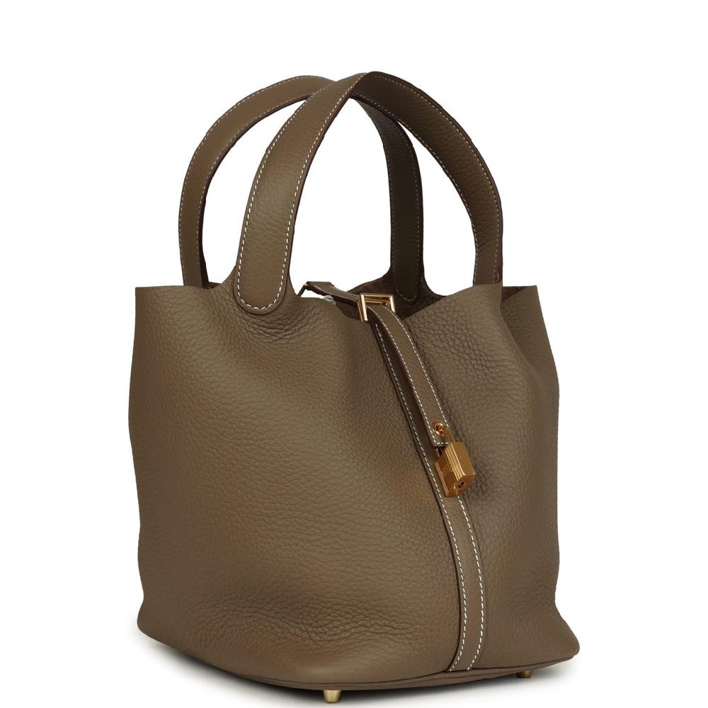 Hermes Picotin Lock 22 Etoupe Clemence Gold Hardware