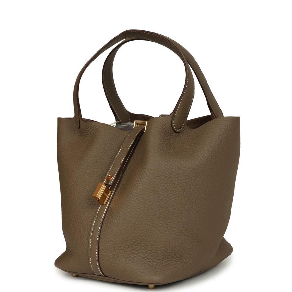 Hermes Picotin Lock 22 Etoupe Clemence Gold Hardware