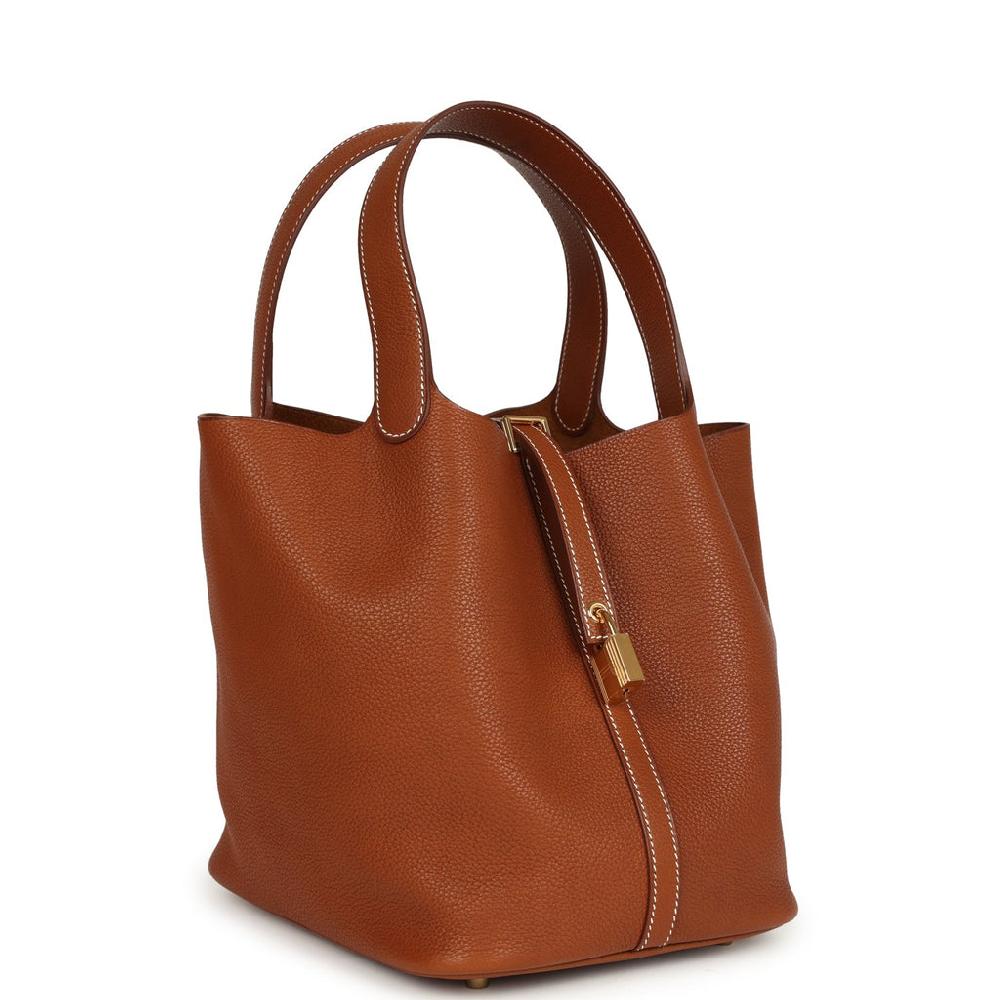 Hermes Picotin Lock 22 Fauve Barenia Faubourg Gold Hardware