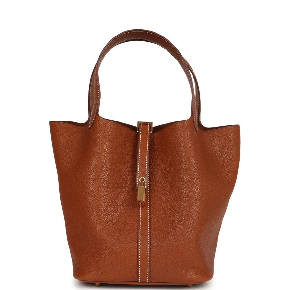 Hermes Picotin Lock 22 Fauve Barenia Faubourg Gold Hardware