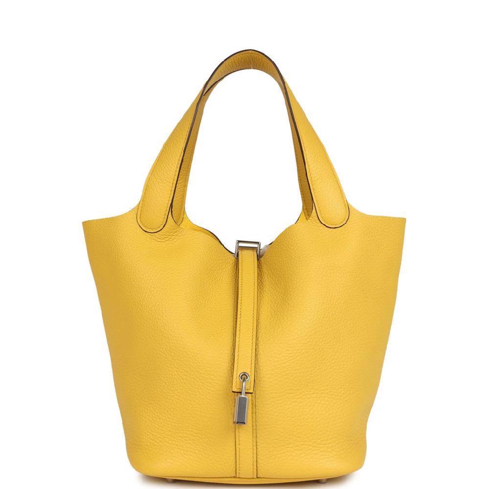 Hermes Picotin Lock 22 Sun Clemence Palladium Hardware