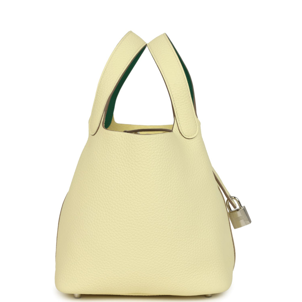 Hermes Picotin Lock Eclat 18 Jaune Milton Clemence And Vert Vertigo Swift Palladium Hardware