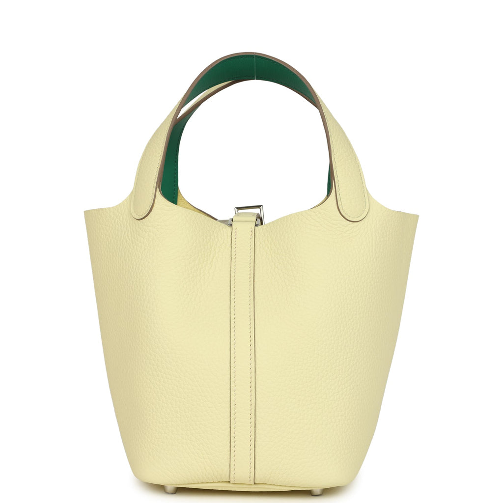 Hermes Picotin Lock Eclat 18 Jaune Milton Clemence And Vert Vertigo Swift Palladium Hardware