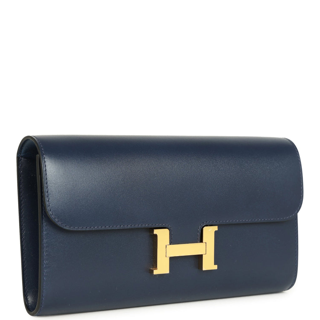 Hermes Rock Constance Wallet To Go Wallet To Go Bleu Abyss Box Gold Hardware