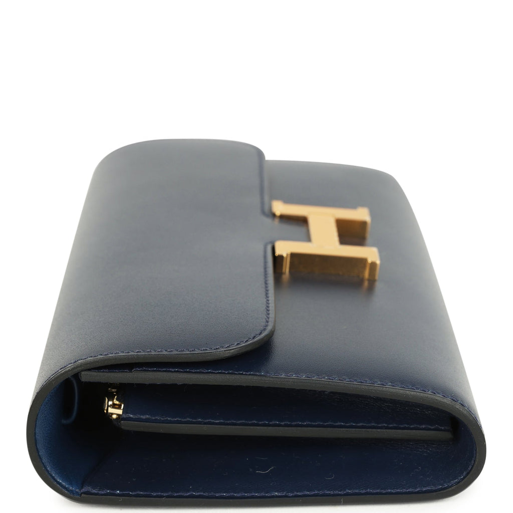 Hermes Rock Constance Wallet To Go Wallet To Go Bleu Abyss Box Gold Hardware