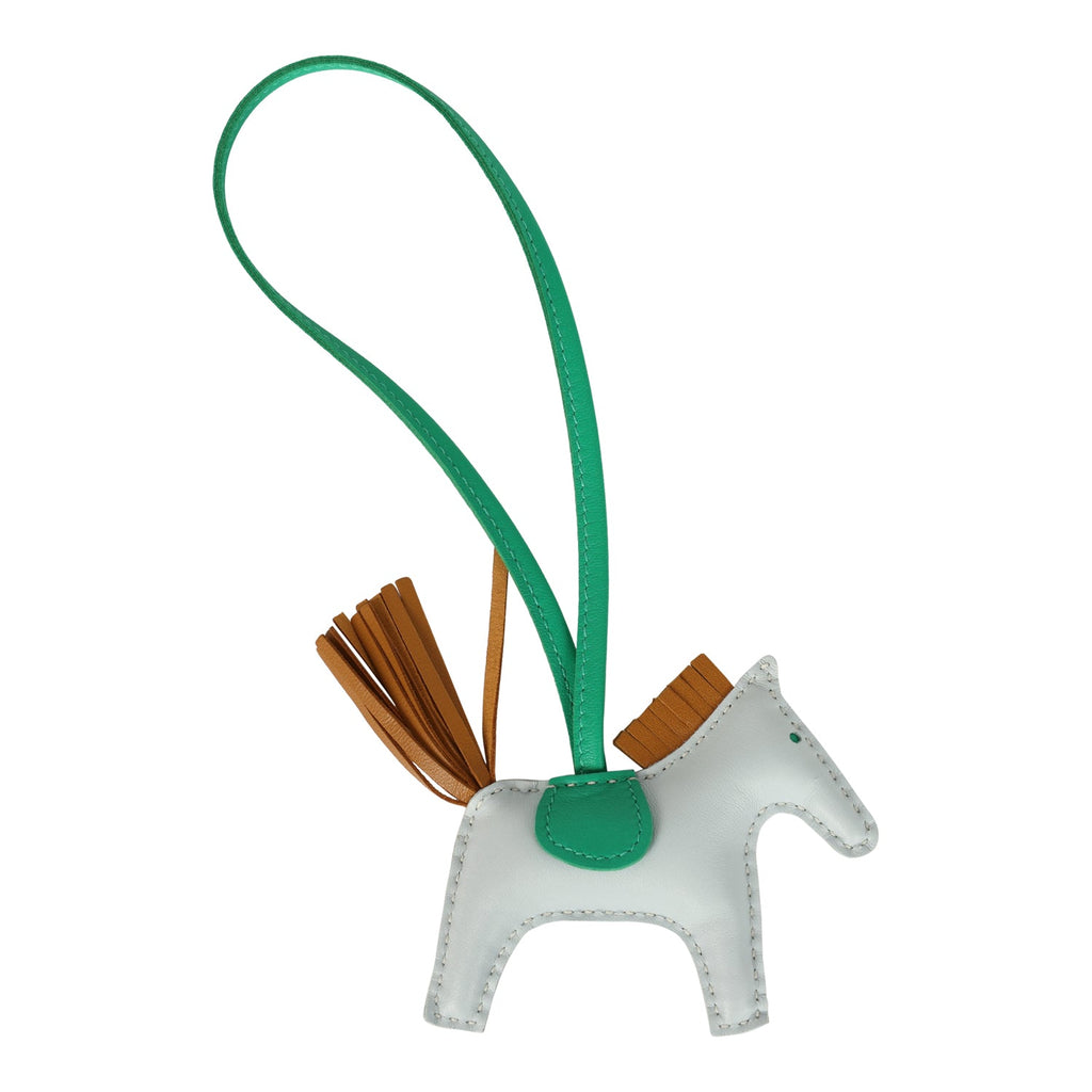 Hermes Rodeo Bag Charm PM Bleu Brume Sesame & Menthe Milo Lambskin