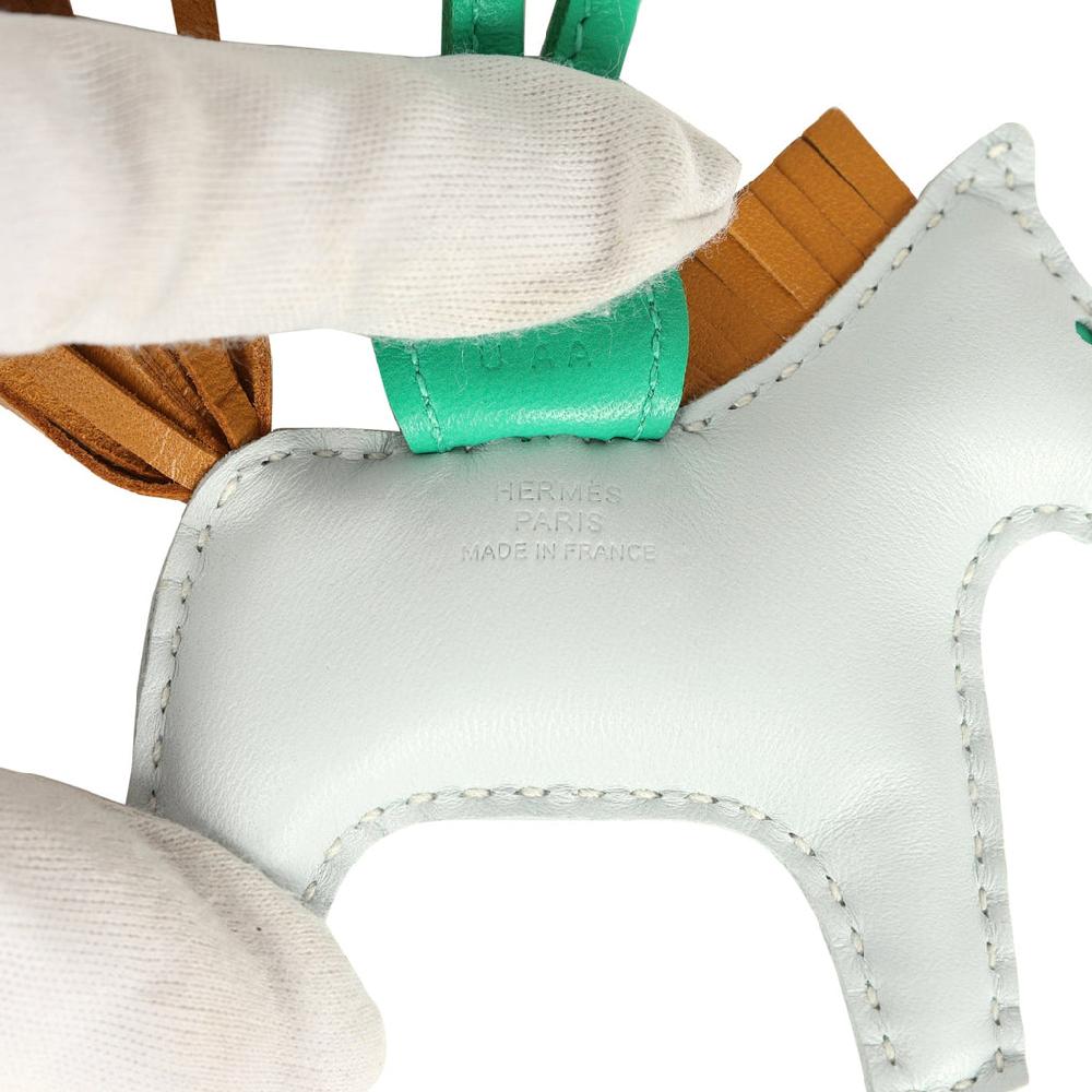 Hermes Rodeo Bag Charm PM Bleu Brume Sesame & Menthe Milo Lambskin